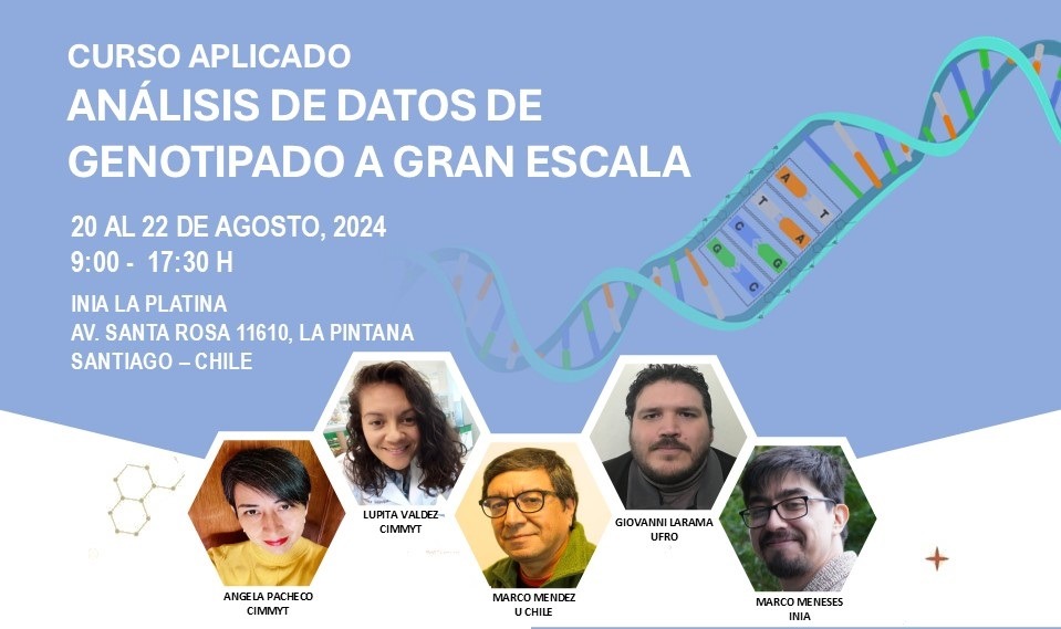 INIA Chile invita a investigadores y estudiantes a participar en un curso sobre análisis de datos de colecciones de germoplasma genotipados con plataformas de alto rendimiento